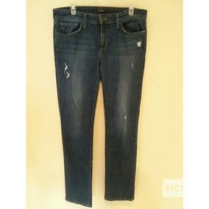 Joes Jeans Dark Wash Fading Distressed Midrise